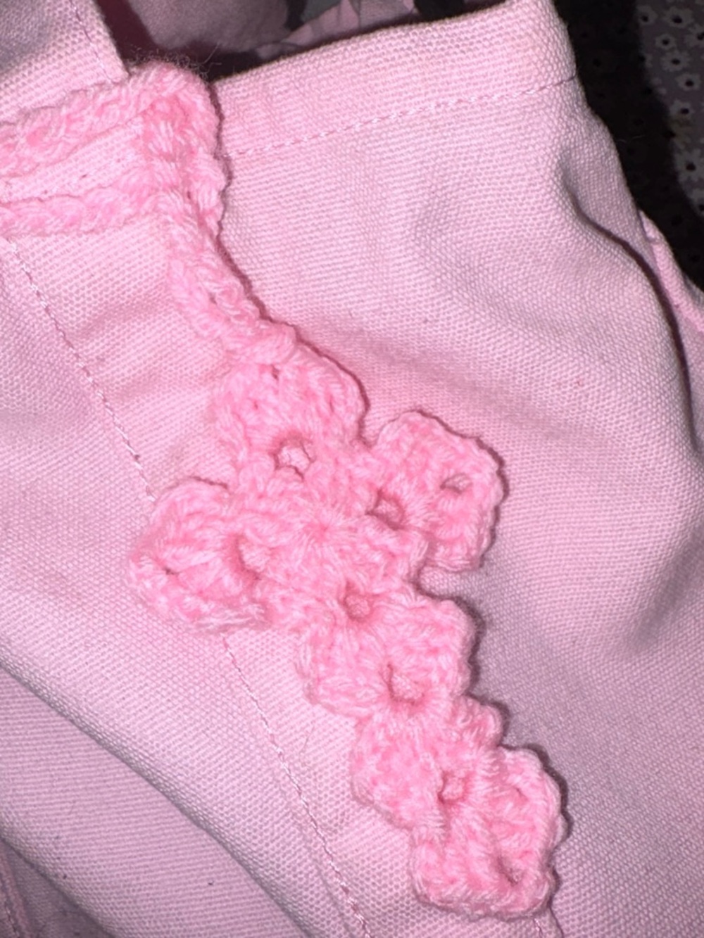 Pink Crochet Crochet Accent For Bag